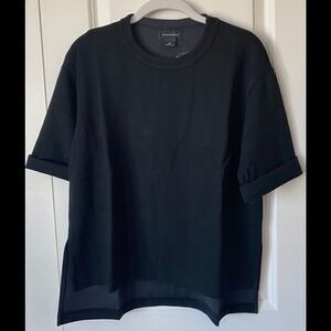 CLUB MONACO
Side Slit Top With Hi-Lo Hem/ Black